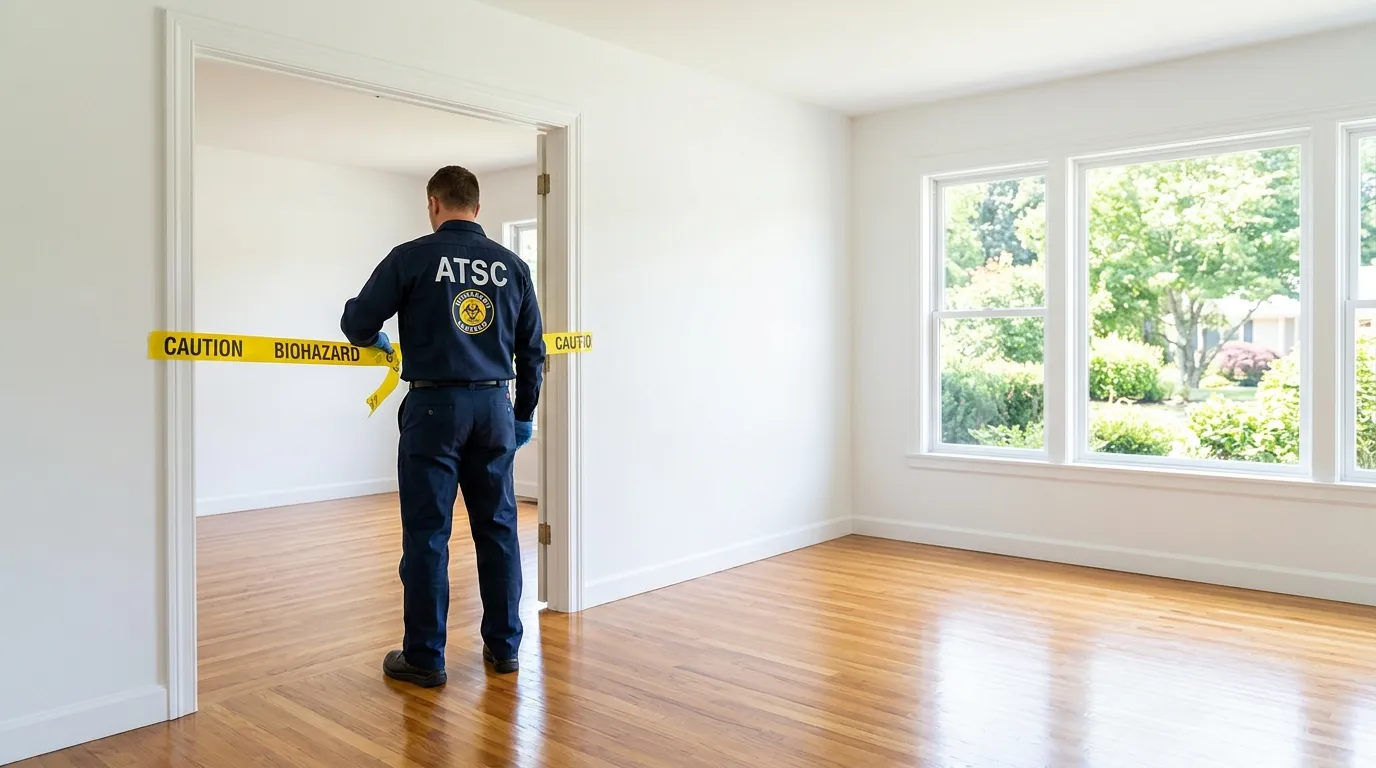 Certified biohazard cleanup crew performing Trauma Scene Cleanup in West Torrington